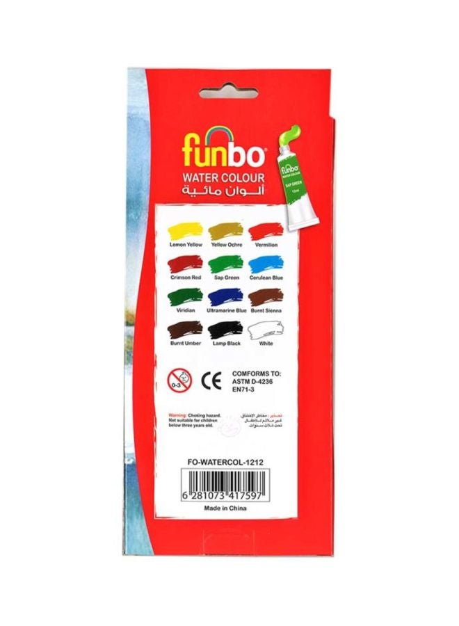 Funbo 12-Piece Water Colour Set Multicolour - Image 3