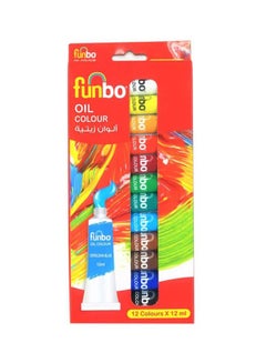 Funbo 12-Piece Oil Colour Set Multicolour  - Image 2