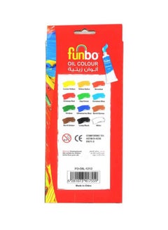 Funbo 12-Piece Oil Colour Set Multicolour  - Image 3