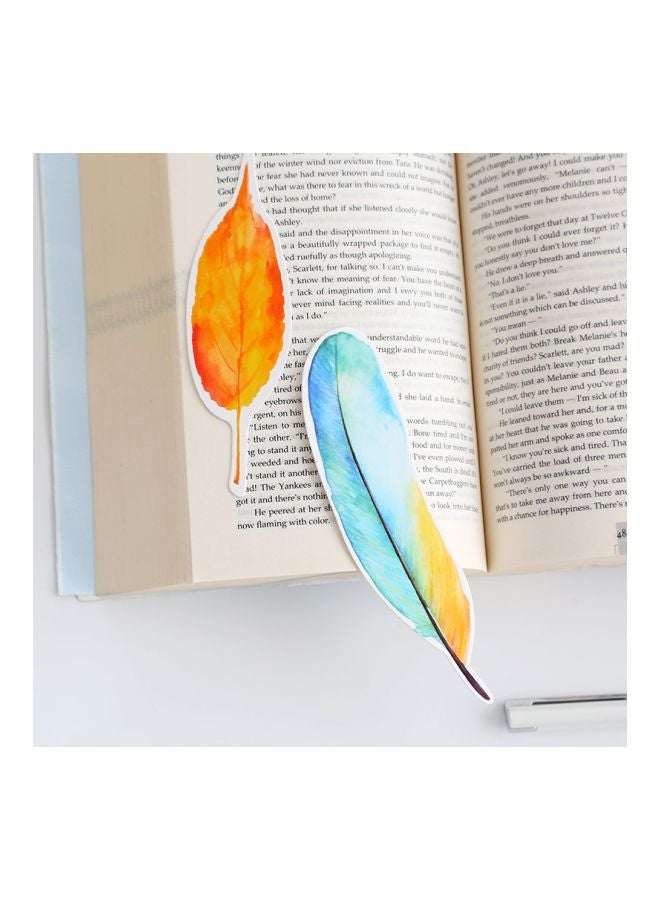 30-Piece Leaf Shaped Paper Clip Bookmark Multicolour - Image 3