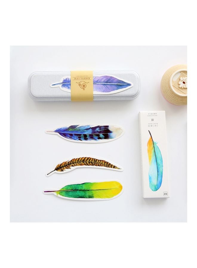 30-Piece Leaf Shaped Paper Clip Bookmark Multicolour - Image 2