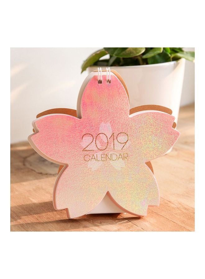 Generic Pack Of 3 Cherry Blossoms Shaped Desk Calendar Pink  - Image 2
