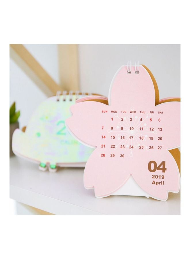 Generic Pack Of 3 Cherry Blossoms Shaped Desk Calendar Pink  - Image 3