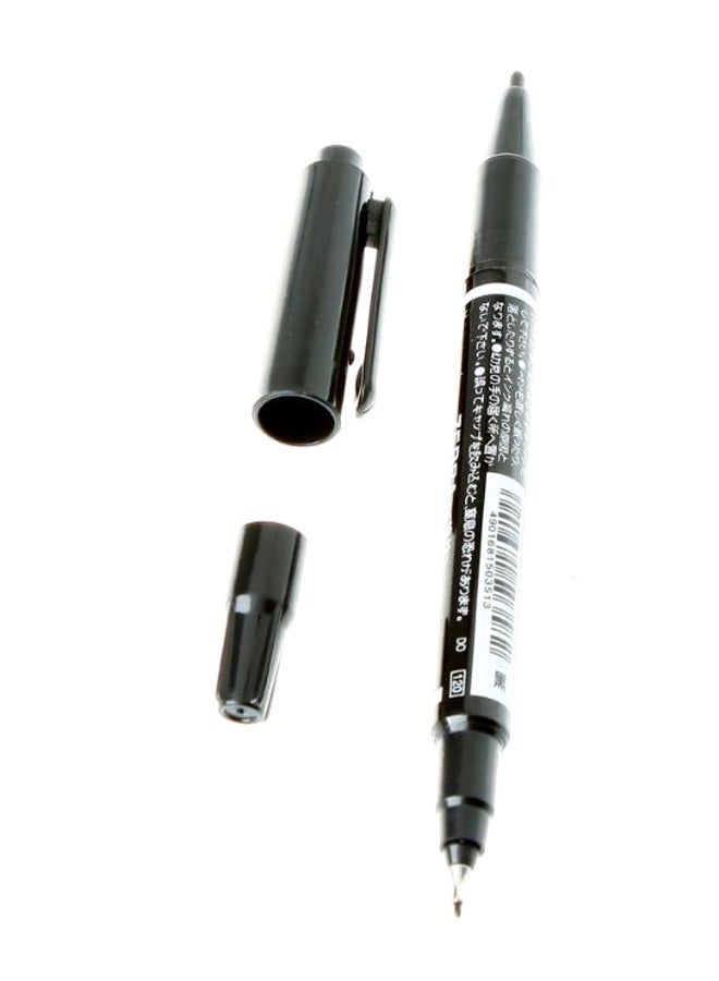 طقم أقلام ماركر تاتو برأس مزدوج مكون من 10 قطع أسود - Image 3