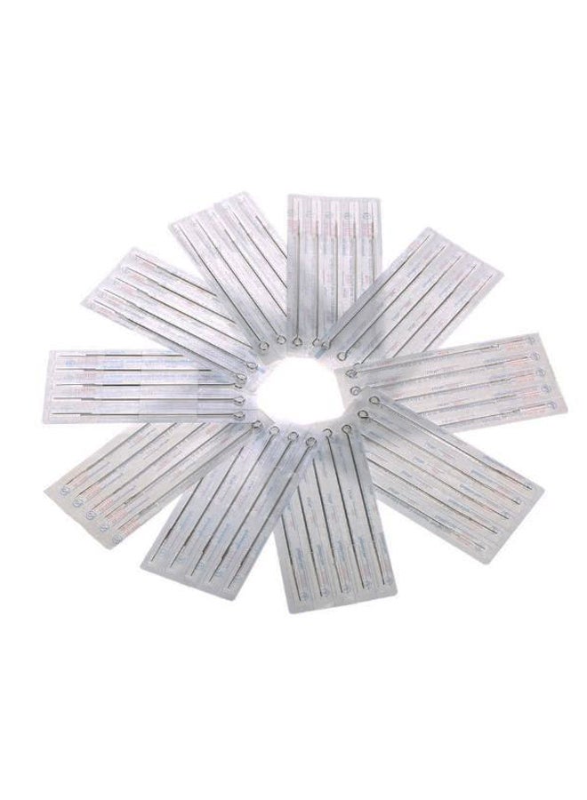 50-Piece Professional Permanent Tattoo Needle Set Silver - Image 1