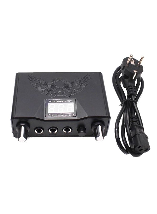 وحدة إمداد طاقة لمكنة وشم محترفة مزوّدة بشاشة عرض رقميّة مع كابل أسود - Image 1