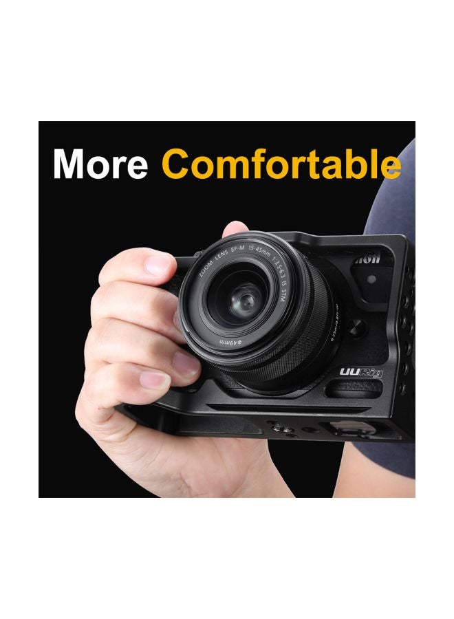 Generic Aluminum Alloy Camera Cage With Cold Shoe For Canon EOS M6 Mark II Black  - Image 4