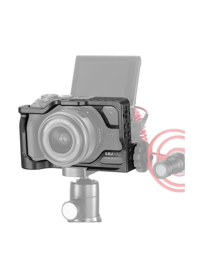 Generic Aluminum Alloy Camera Cage With Cold Shoe For Canon EOS M6 Mark II Black  - Image 5