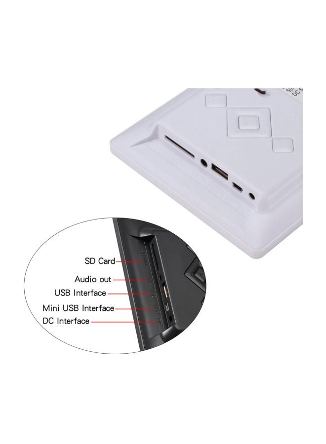 LED Digital Photo Frame With Remote Control White  - Image 5