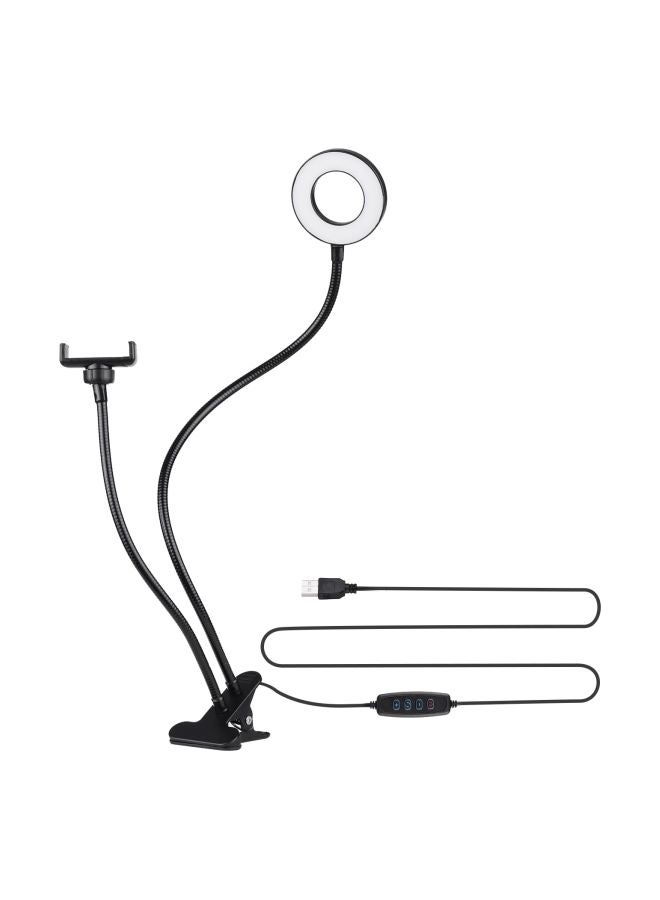 أندوير - رينج لايت LED 2 في 1 مع حامل للهاتف الخلوي أسود - Image 1