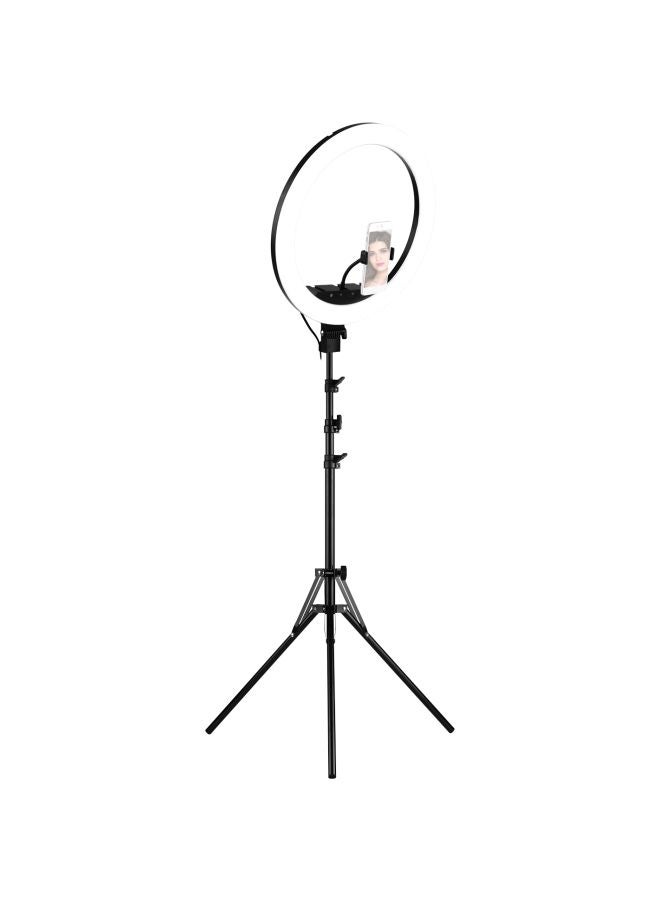 Generic - LED Ring Light With Cell Phone Holder Black/White - Image 1
