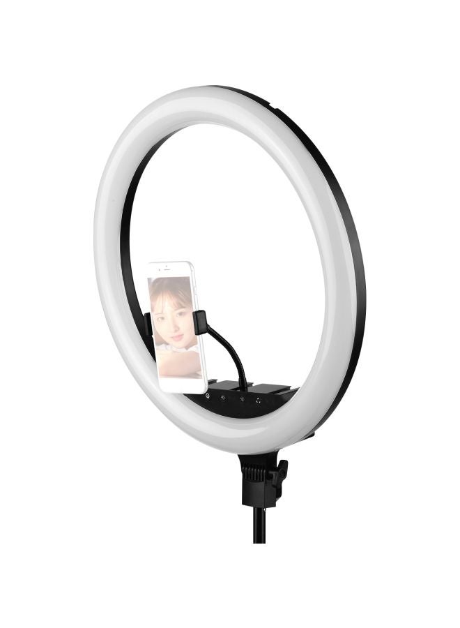 Generic - LED Ring Light With Cell Phone Holder Black/White - Image 1