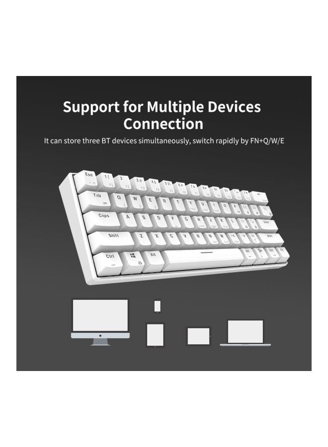 Ajazz 61 Keys Wireless Keyboard White/Black  - Image 3