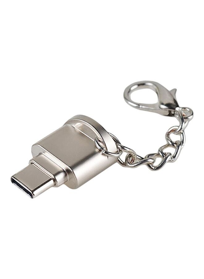 بيوينتي - جهاز قراءة البطاقات المحمول بمنفذ USB 3.1 Type C لجهاز سامسونج ماك بوك/ هواوي LeTV فضي - Image 1