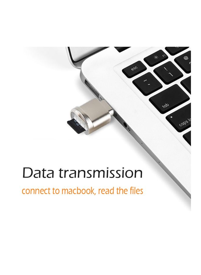 بيوينتي - جهاز قراءة البطاقات المحمول بمنفذ USB 3.1 Type C لجهاز سامسونج ماك بوك/ هواوي LeTV فضي - Image 1
