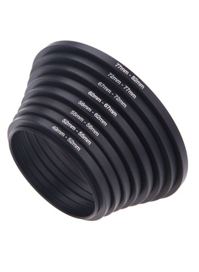8-Piece Filter Step Up Rings Adapter Black  - Image 2