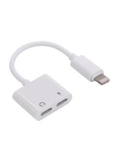 2-In-1 Lightning Audio Convertor And Charging Adapter White