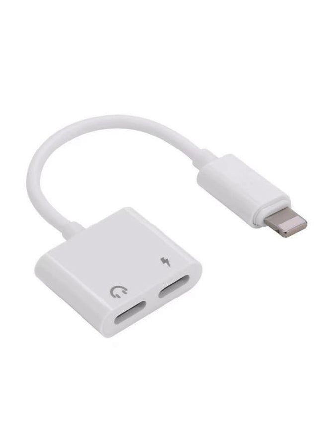 Generic - 2-In-1 Lightning Audio Convertor And Charging Adapter White - Image 1