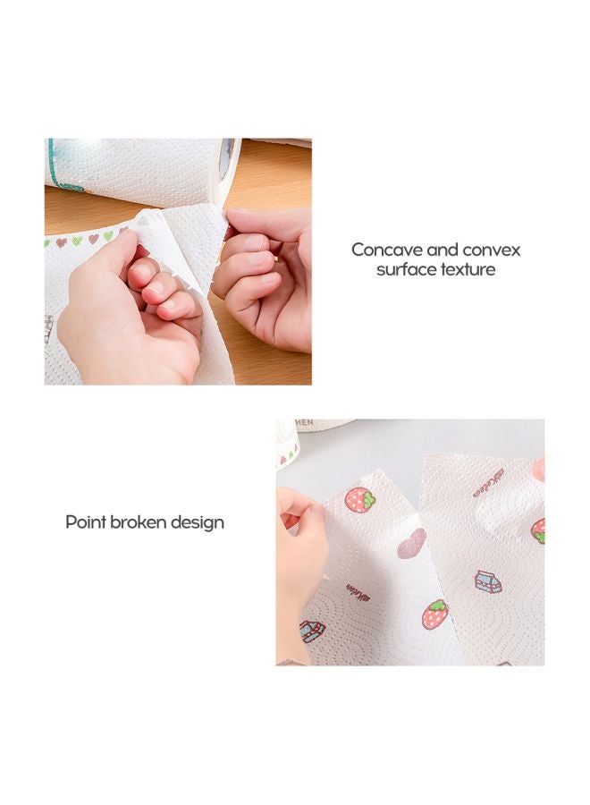 80-Piece Printed Cleaning Paper White/Blue/Red 23x10x10cm - Image 2