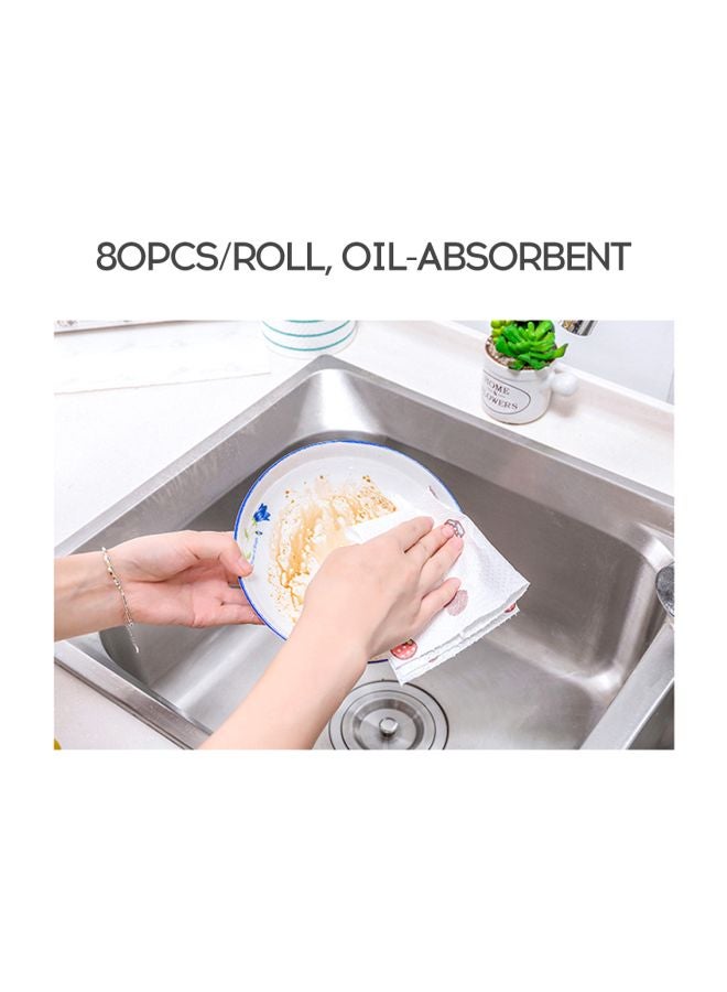 80-Piece Printed Cleaning Paper White/Blue/Red 23x10x10cm - Image 3