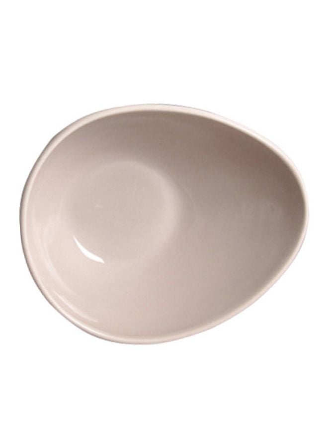 Shallow Porcelain Dessert Bowl Shinny Beige 18cm  - Image 1