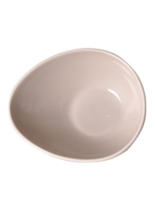 Shallow Porcelain Dessert Bowl Shinny Beige 18cm  - Image 2