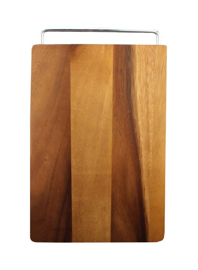 BILLI - Wooden Cutting Board Beige/Brown/Silver 13x8inch - Image 1