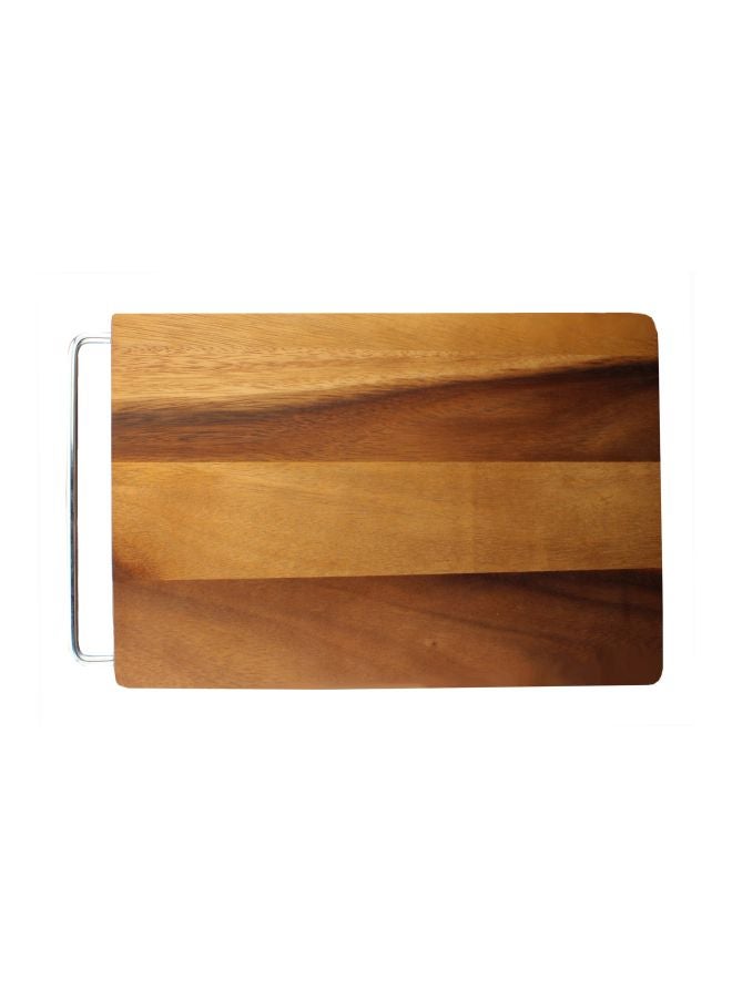 BILLI - Wooden Cutting Board Beige/Brown/Silver 13x8inch - Image 1