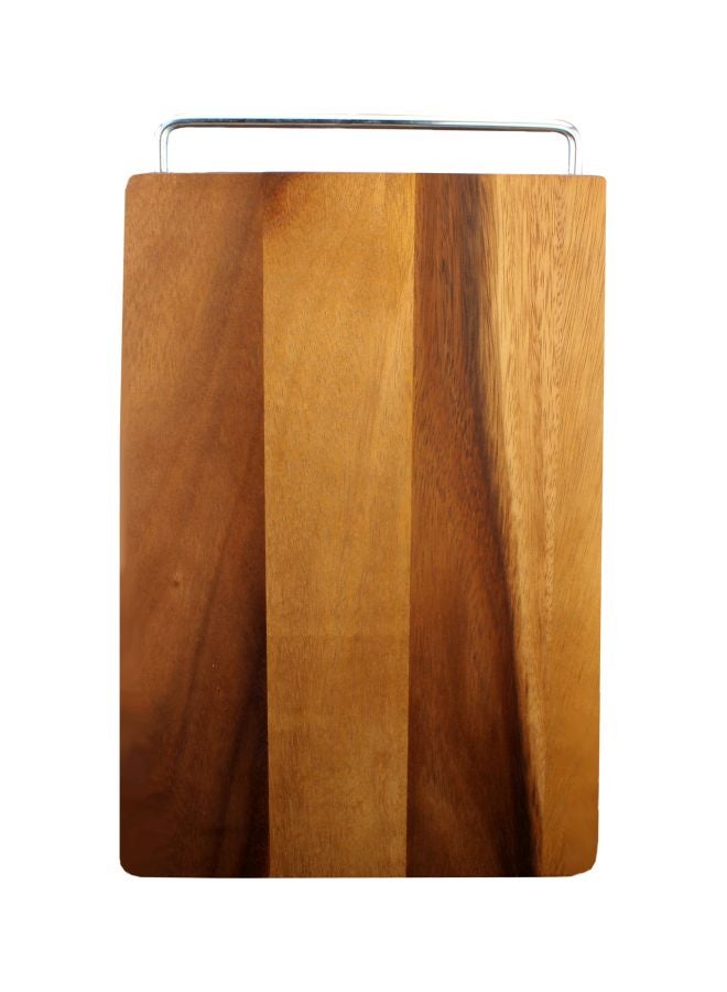 BILLI - Wooden Cutting Board Beige/Brown/Silver 14x9inch - Image 1