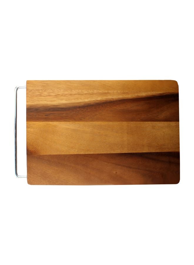 BILLI - Wooden Cutting Board Beige/Brown/Silver 14x9inch - Image 1