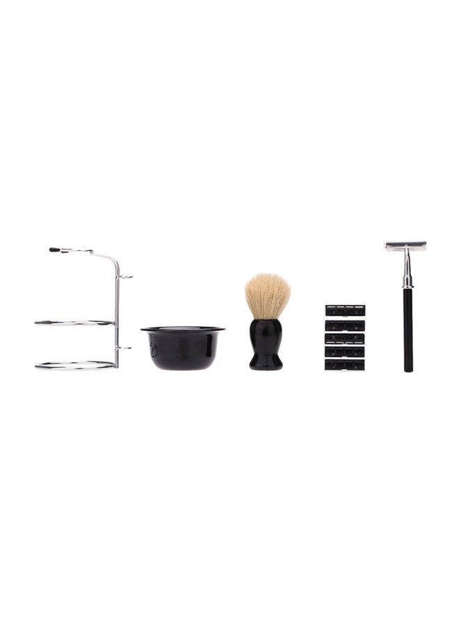 Generic 9-Piece Shaving Razor Set Black/Silver  - Image 1