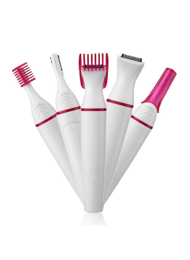 5-Piece Multi-Functional Hair Removal Machine Kit White/Pink - Image 1