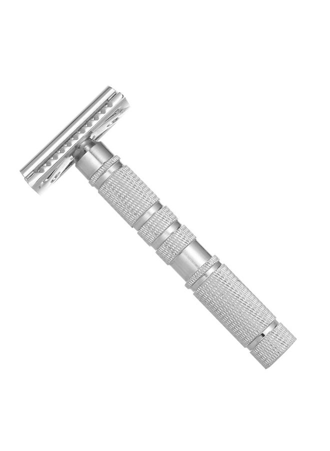 شفرة حلاقة من الستانلس ستيل بحافة مزدوجة فضي - Image 2