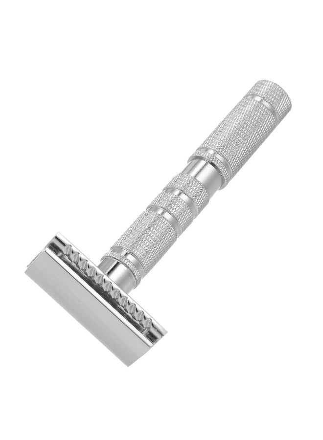 شفرة حلاقة من الستانلس ستيل بحافة مزدوجة فضي - Image 4