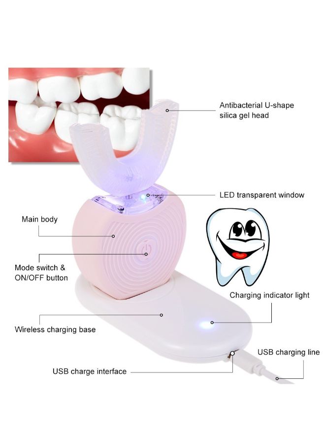 U-Type Automatic Electric Toothbrush Blue/White - Image 2