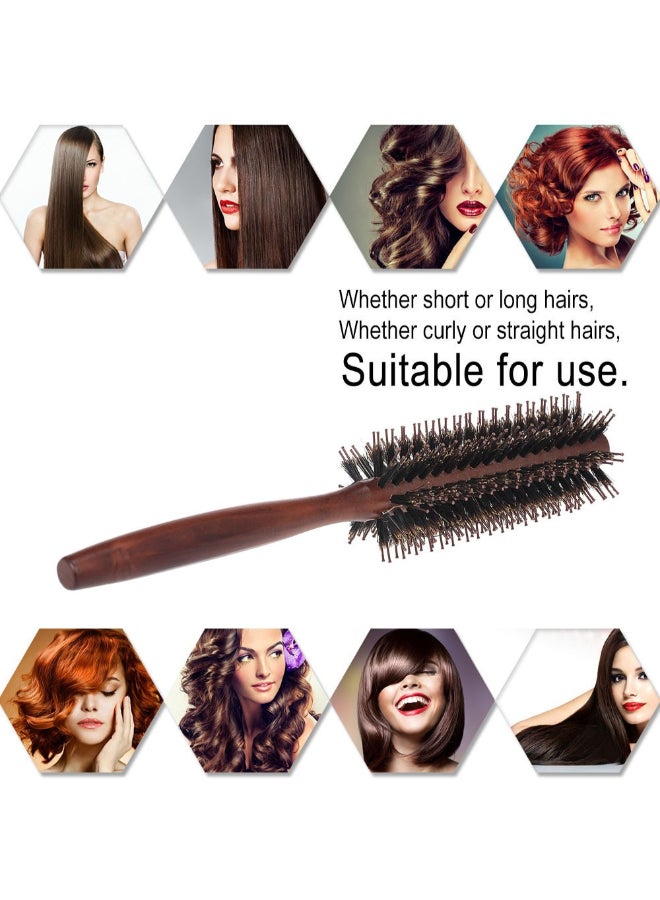 Nylon Roller Comb Hairbrush Dark Coffee/Black - Image 3