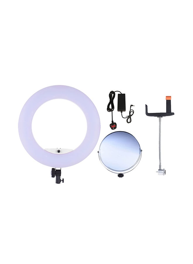 مصباح إضاءة LED حلقي دقيق لتصوير الفيديو ثنائي الألوان وقابل للتعتيم أبيض - Image 1