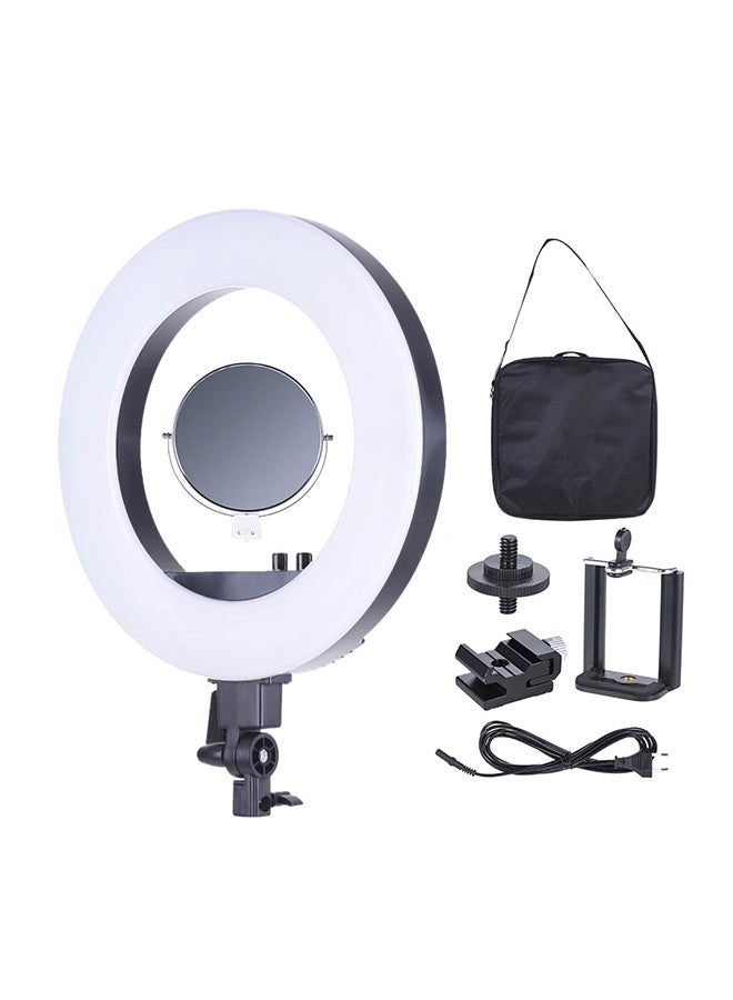 مصباح حلقي بإضاءة LED للتصوير الفوتوغرافي مع الملحقات أبيض - Image 1