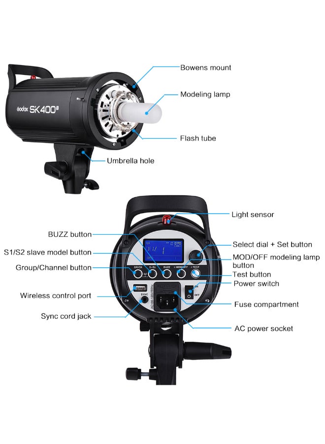 Godox SK400II Studio Flash Strobe Light - Image 3
