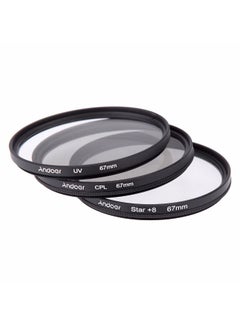 ANDOER 3-Piece Circular Filter Kit Black/Clear  - Image 2