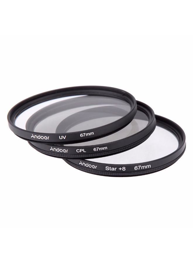 ANDOER - 3-Piece Circular Filter Kit Black/Clear - Image 1