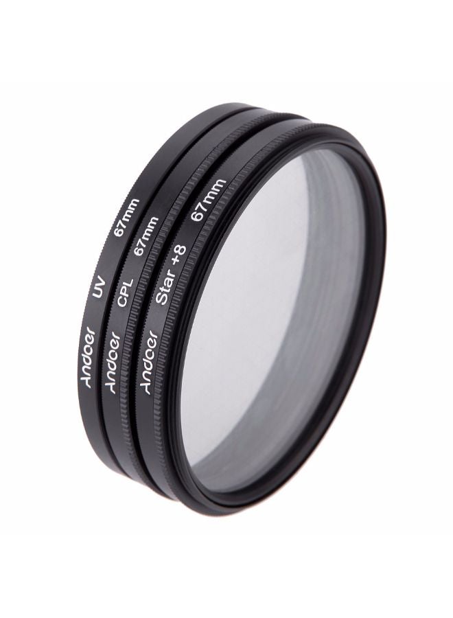 ANDOER - 3-Piece Circular Filter Kit Black/Clear - Image 1