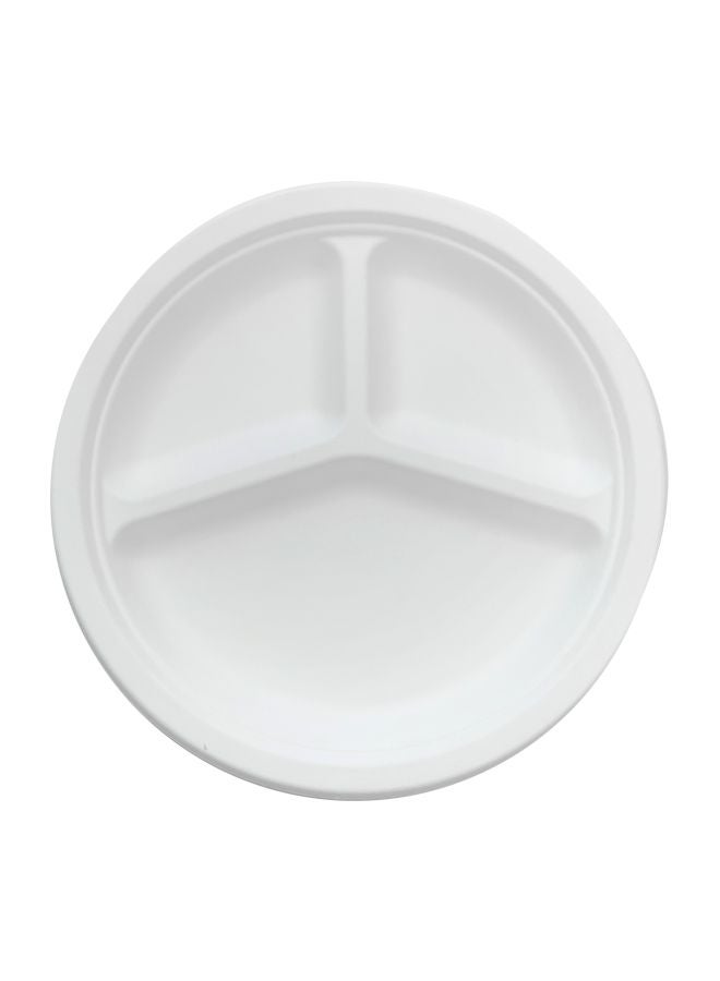 Back to Nature - 25-Piece Disposable Pearl Collection 3 Divisions Plate White 10inch - Image 1