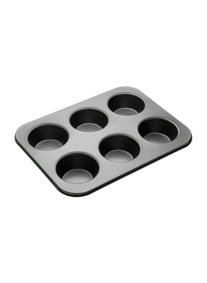 Non-Stick  Baking Cup Cake Mould Black 26x18centimeter - Image 1
