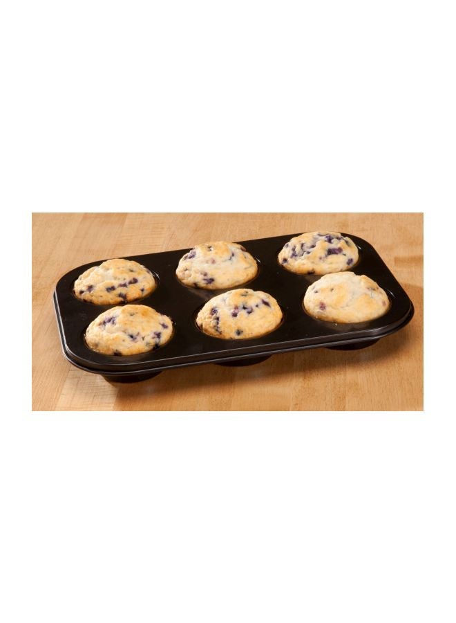 Non-Stick  Baking Cup Cake Mould Black 26x18centimeter - Image 2