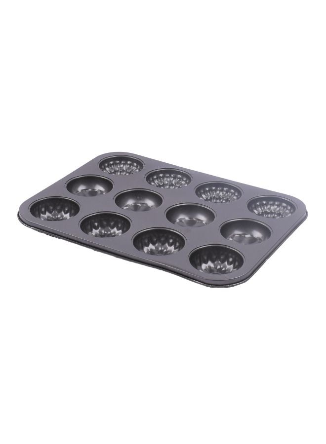 Non-Stick  Baking Cup Cake Mould Black 35x26.5x3centimeter - Image 1