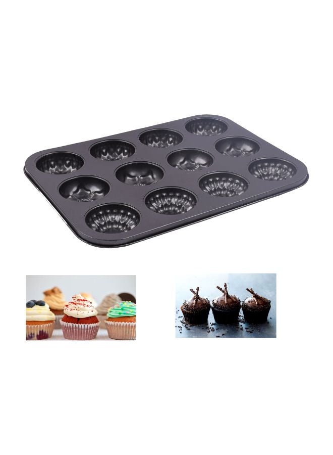 Non-Stick  Baking Cup Cake Mould Black 35x26.5x3cm - Image 2