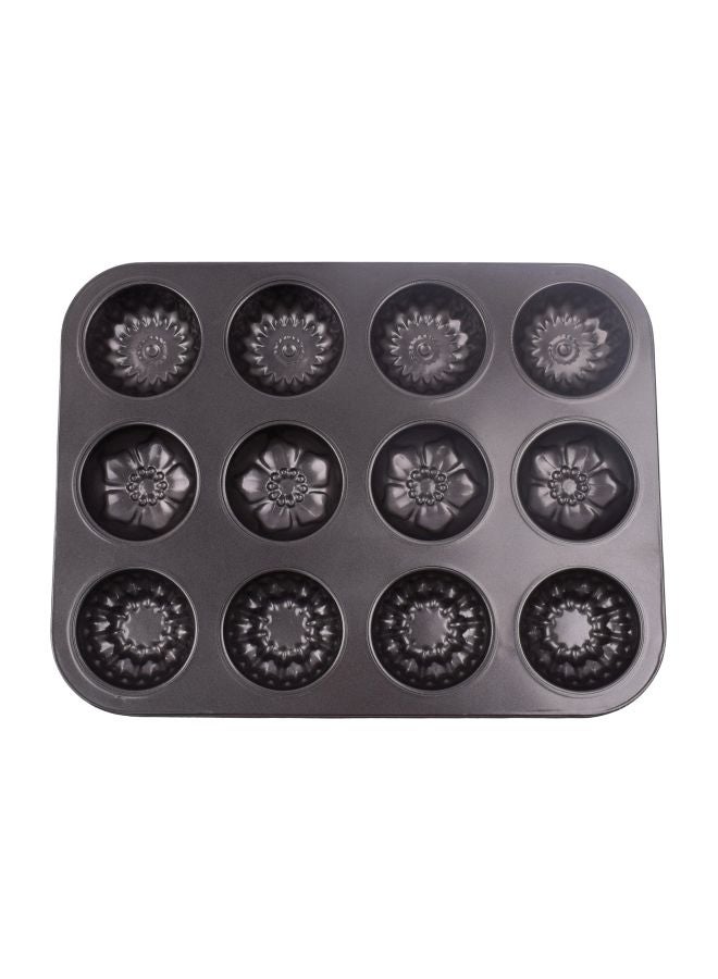 Non-Stick  Baking Cup Cake Mould Black 35x26.5x3cm - Image 3