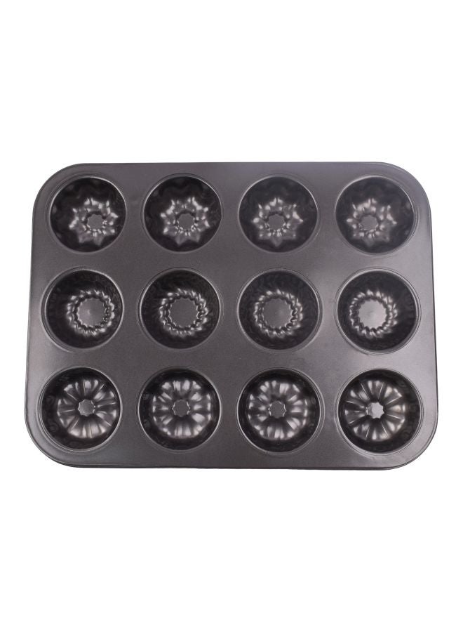 Non-Stick  Baking Cup Cake Mould Black 35x26.5x3centimeter - Image 3