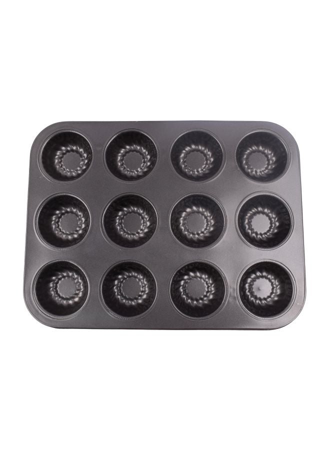 Non-Stick  Baking Cup Cake Mould Black 35x26.5x3cm - Image 3